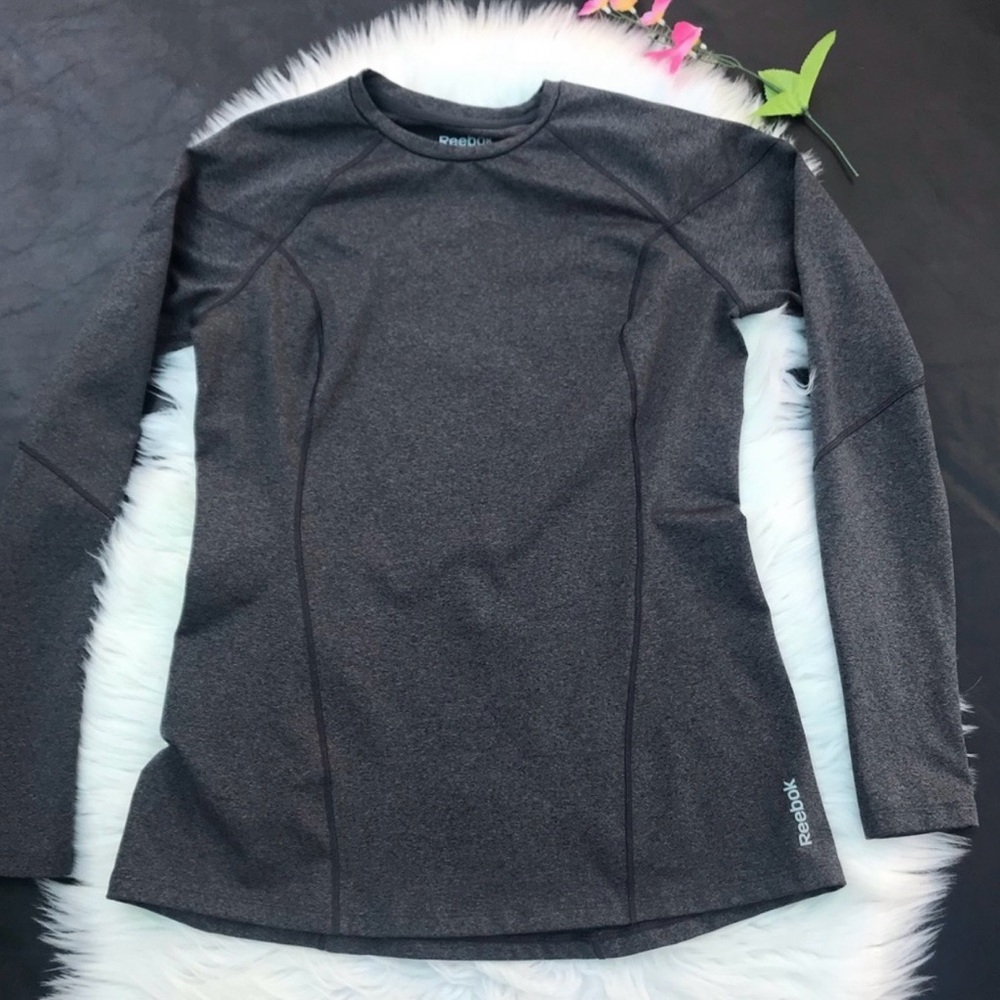 Reebok Long Sleeve Fitted Gray Shirt Women’s Sz L